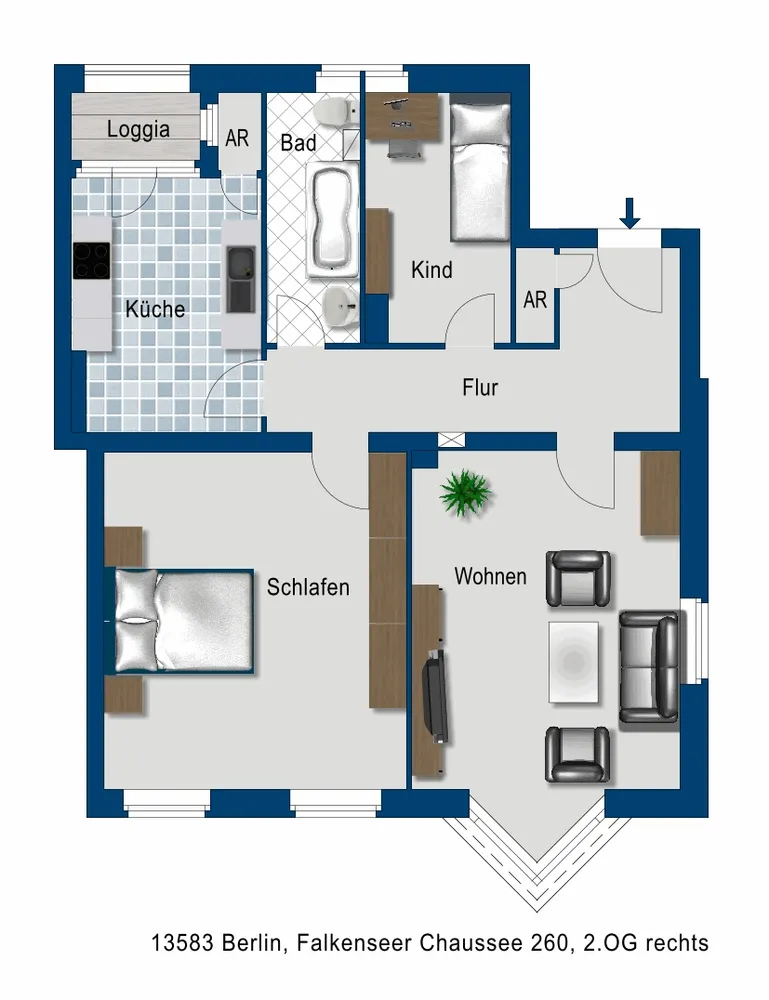 3 Zimmer Wohnung mit 77 m² in Berlin – Bild 2