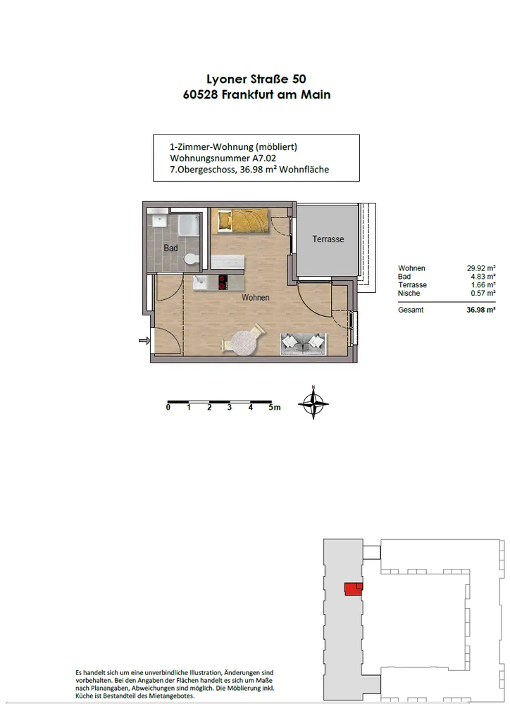 1 room apartment with 37 m² in Frankfurt am Main – Photo 9