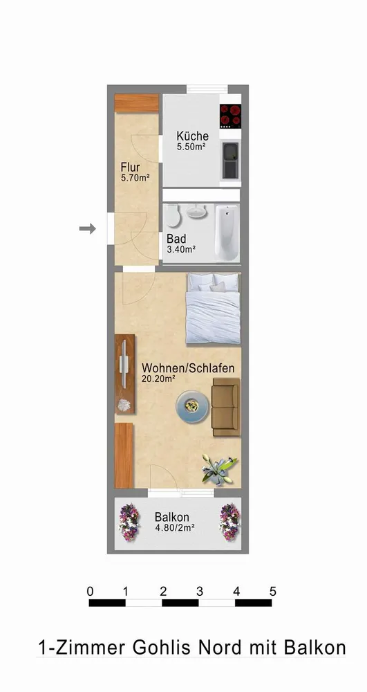1 Zimmer Wohnung mit 37 m² in Leipzig – Bild 6