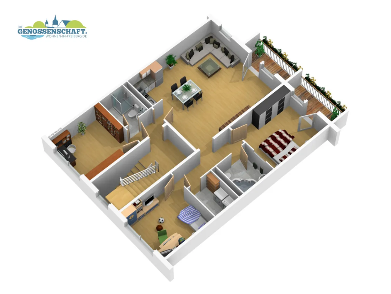 4 room apartment with 95 m² in Freiberg – Photo 2
