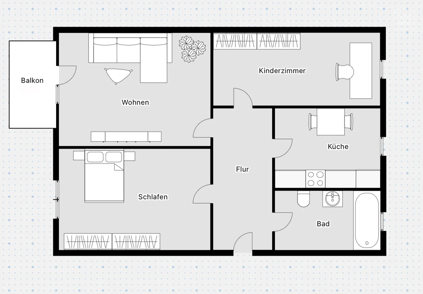 3 Zimmer Wohnung mit 58 m² in Halle (Saale) – Bild 12