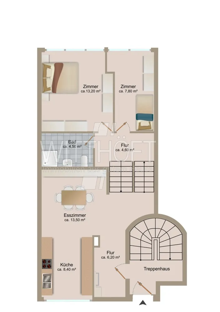 4 Zimmer Wohnung mit 91 m² in Hamburg – Bild 2