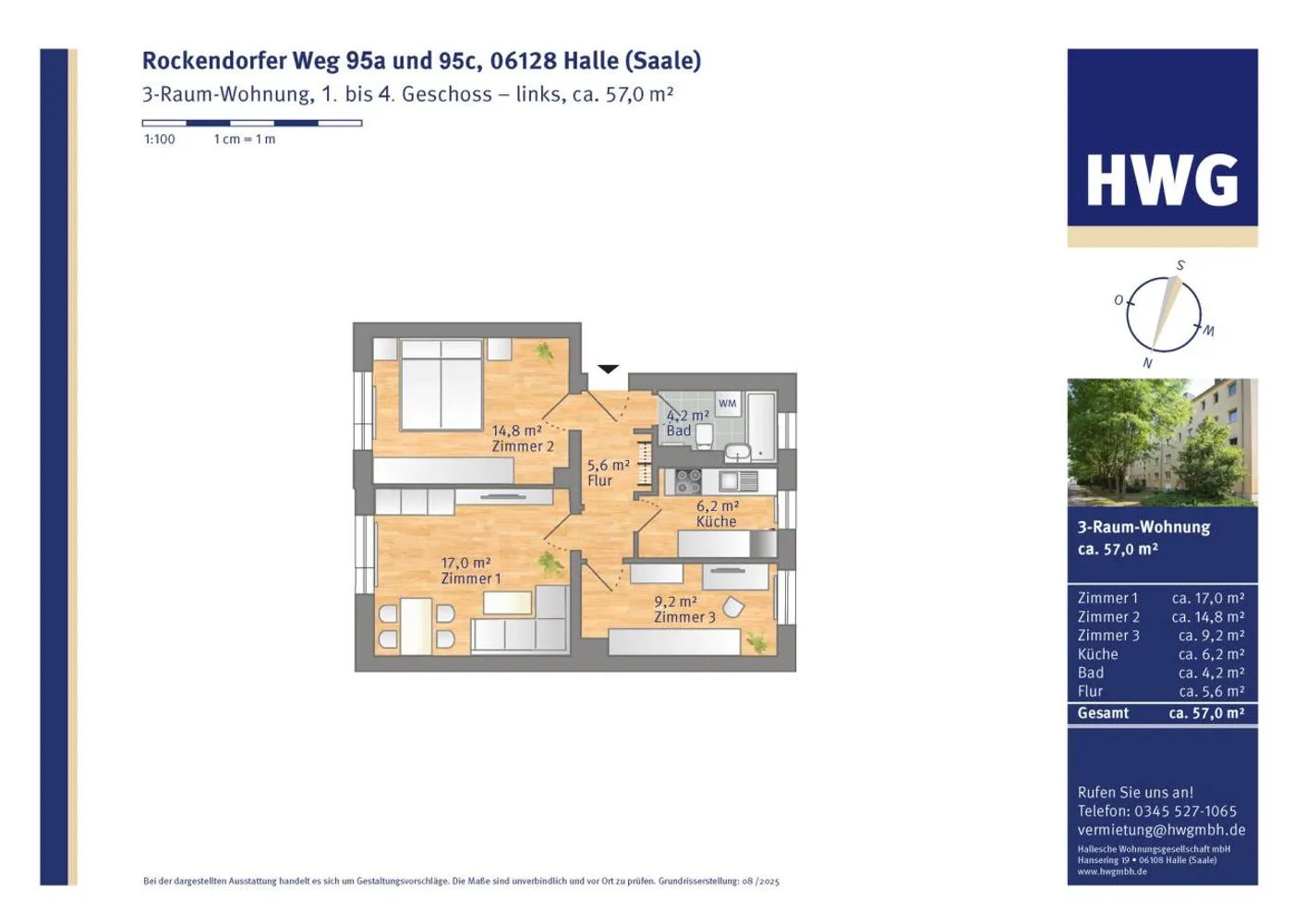 3 Zimmer Wohnung mit 57 m² in Halle (Saale) – Bild 4