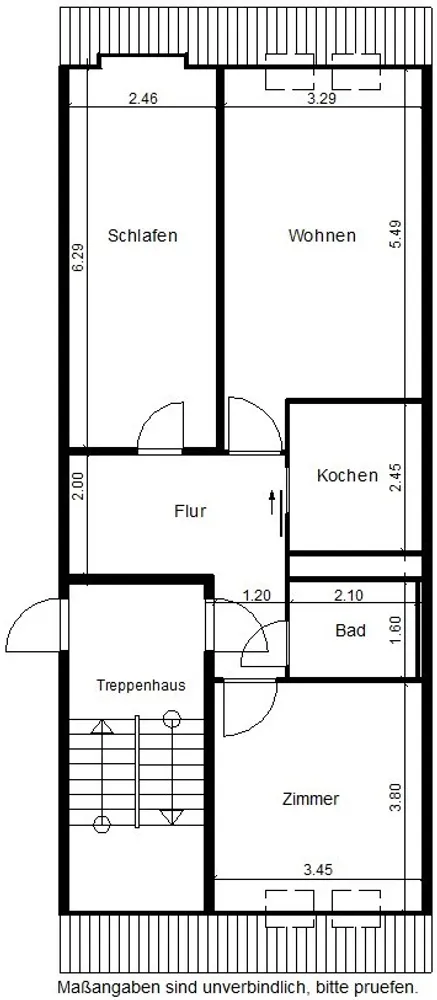3 Zimmer Wohnung mit 63 m² in Nordhausen – Bild 2