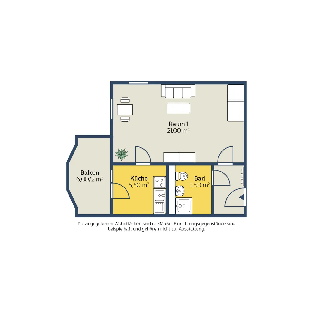 1 Zimmer Wohnung mit 35 m² in Leipzig – Bild 2