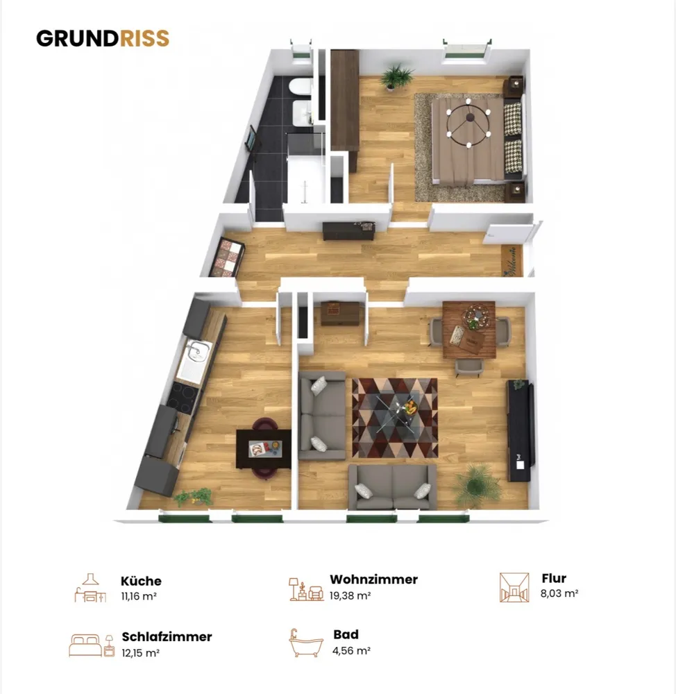 2 Zimmer Wohnung mit 55 m² in Magdeburg – Bild 6