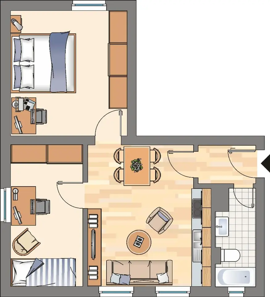 2 Zimmer Wohnung mit 44 m² in Dortmund – Bild 3