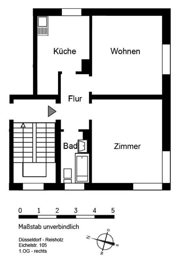 2 room apartment with 47 m² in Düsseldorf – Photo 2