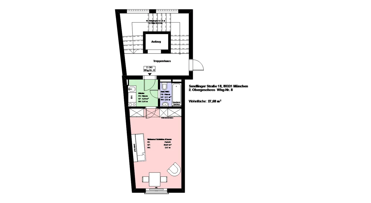 1 room apartment with 28 m² in Munich – Photo 8