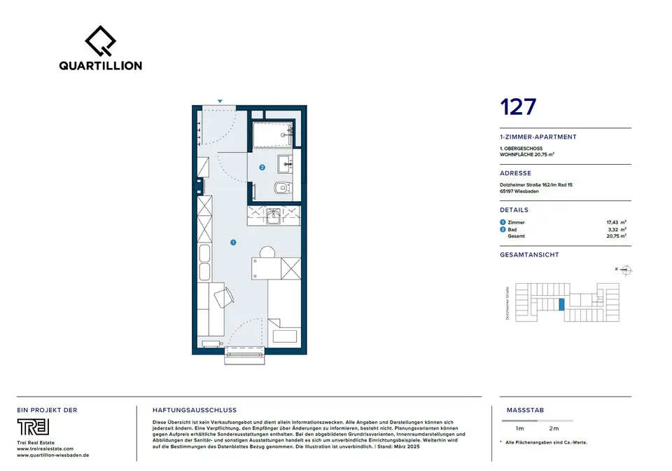 2 Zimmer Wohnung mit 21 m² in Wiesbaden – Bild 6