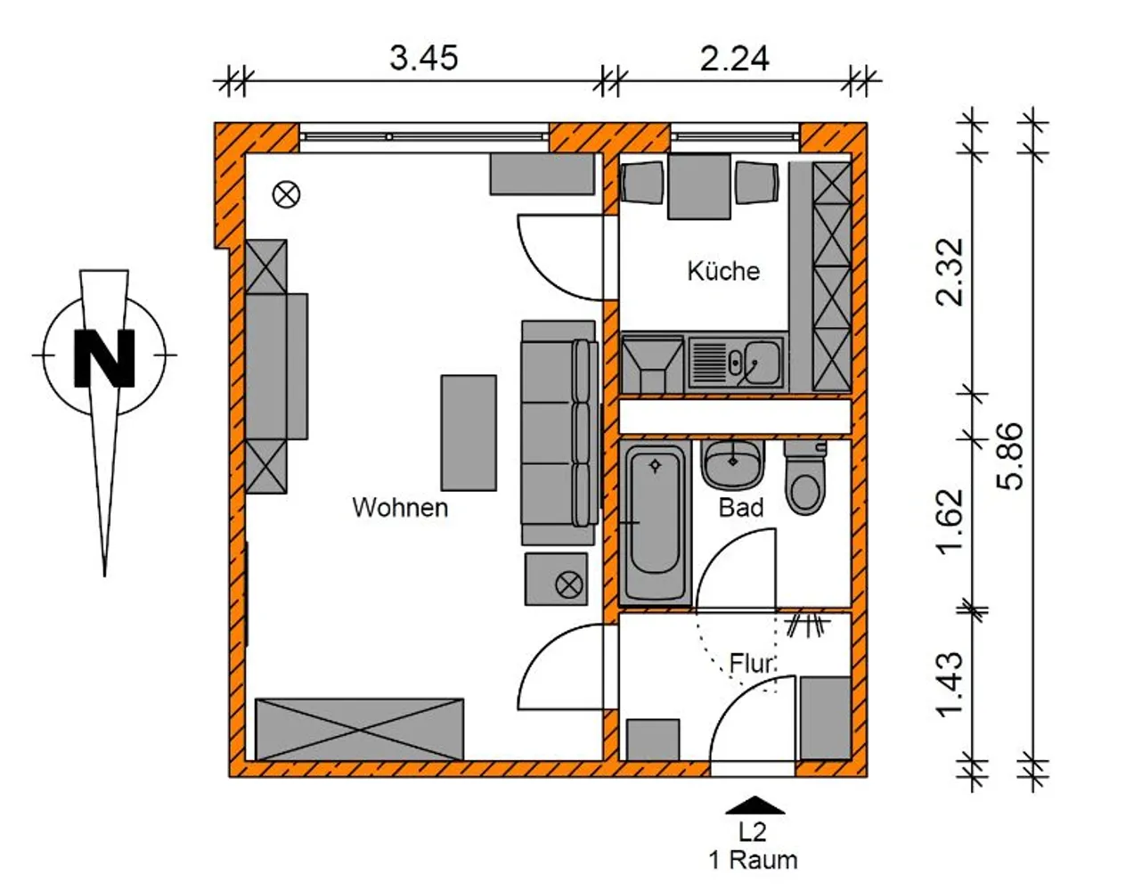 1 Zimmer Wohnung mit 32 m² in Magdeburg – Bild 6
