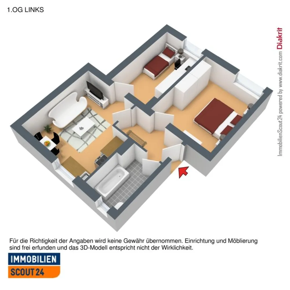 2 Zimmer Wohnung mit 52 m² in Wuppertal – Bild 2