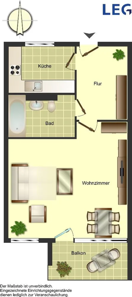 1 room apartment with 41 m² in Ratingen – Photo 3