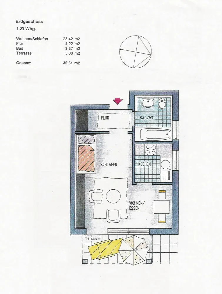 1 Zimmer Wohnung mit 37 m² in Dresden – Bild 2