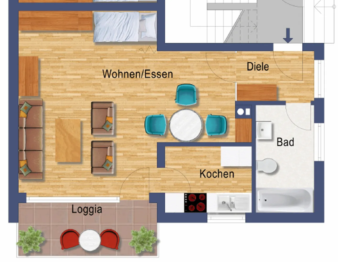 1 Zimmer Wohnung mit 45 m² in Schwetzingen – Bild 1