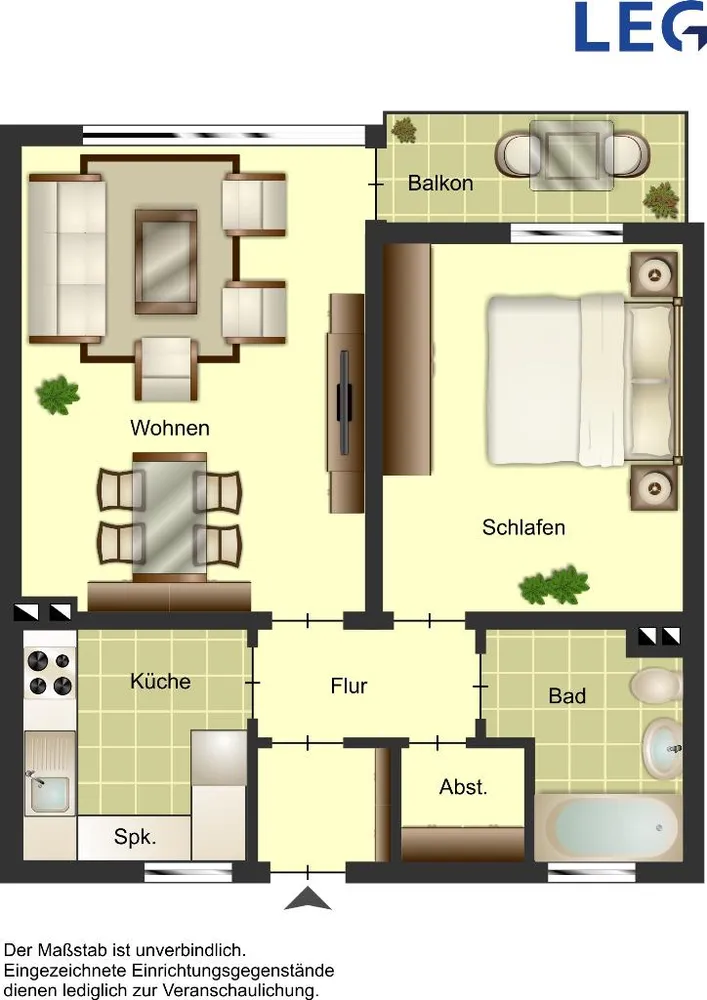 2 Zimmer Wohnung mit 52 m² in Hilden – Bild 1