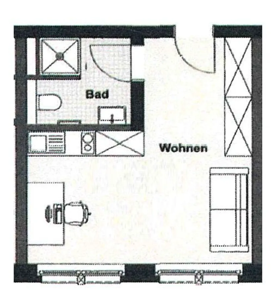1 room apartment with 29 m² in Magdeburg – Photo 3