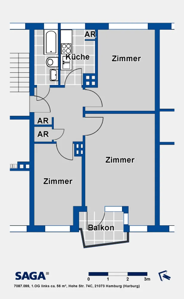 3 Zimmer Wohnung mit 56 m² in Hamburg – Bild 5