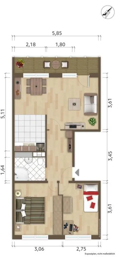 3 Zimmer Wohnung mit 59 m² in Hoyerswerda – Bild 1