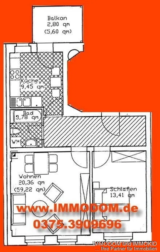 2 room apartment with 59 m² in Zwickau – Photo 10
