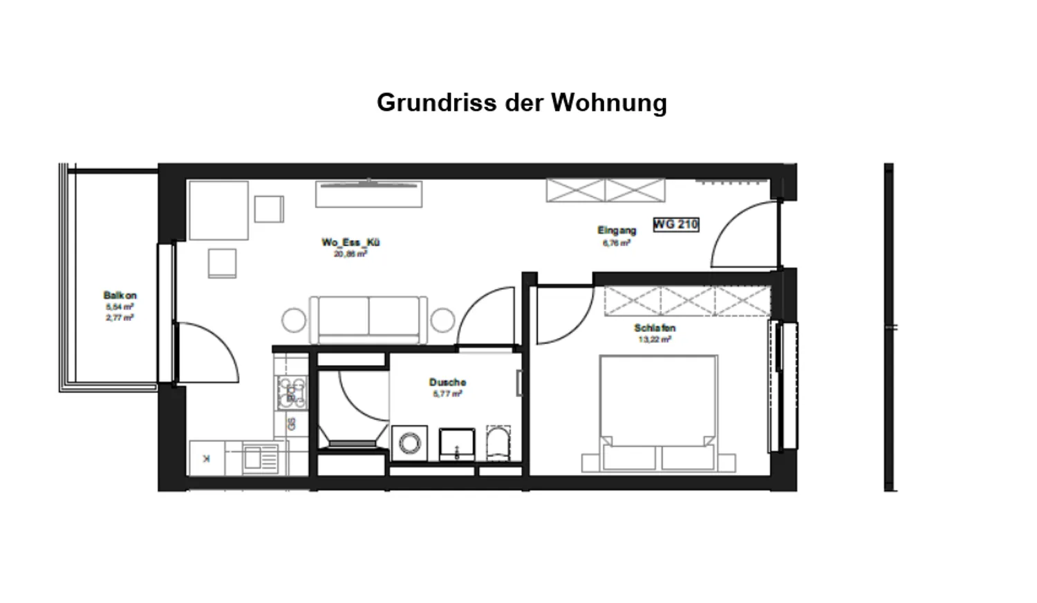 2 Zimmer Wohnung mit 50 m² in München – Bild 3