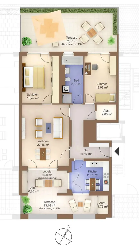 3 room apartment with 110 m² in Frankfurt am Main – Photo 6