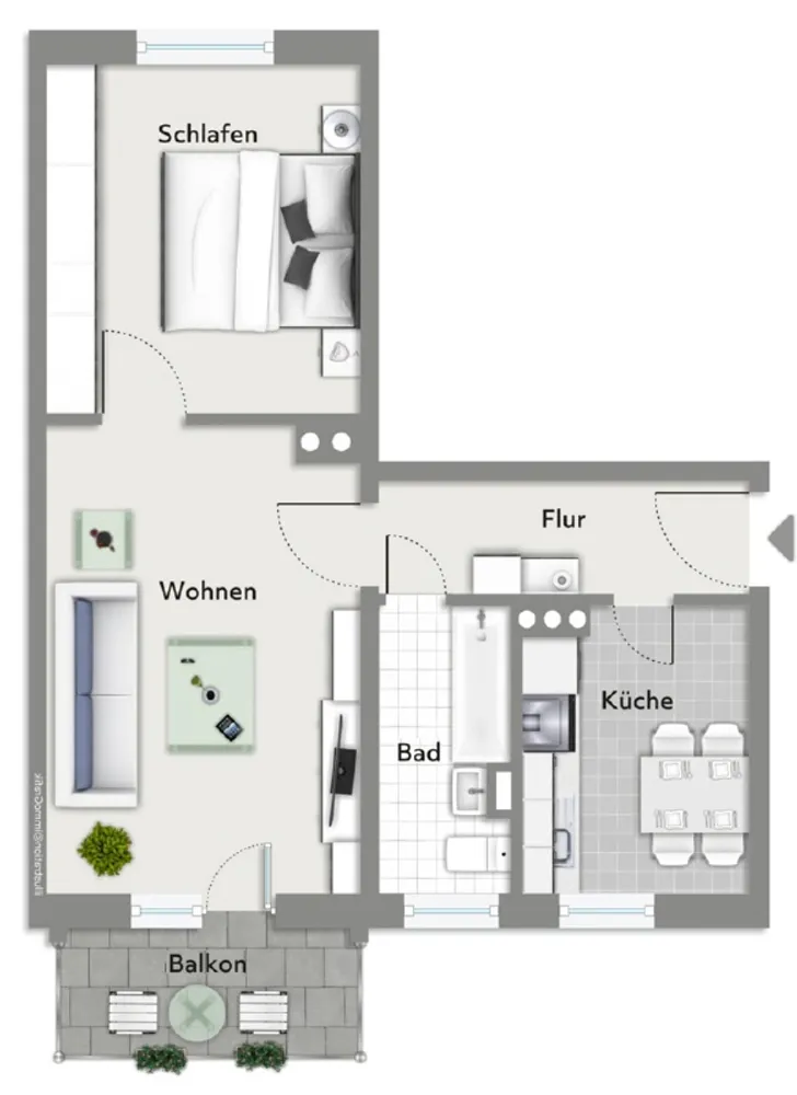 2 Zimmer Wohnung mit 50 m² in Dresden – Bild 2