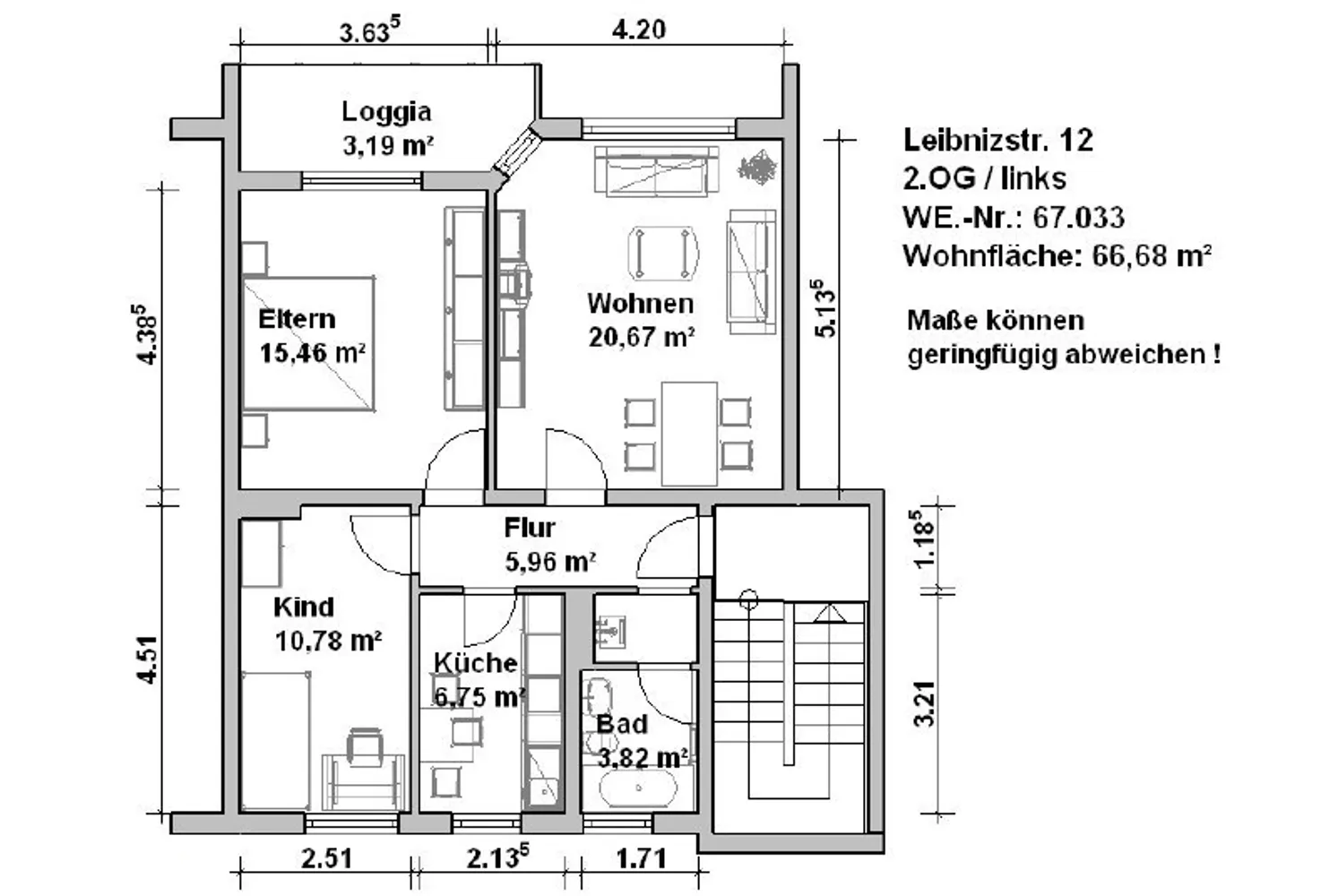 3 Zimmer Wohnung mit 67 m² in Minden – Bild 8
