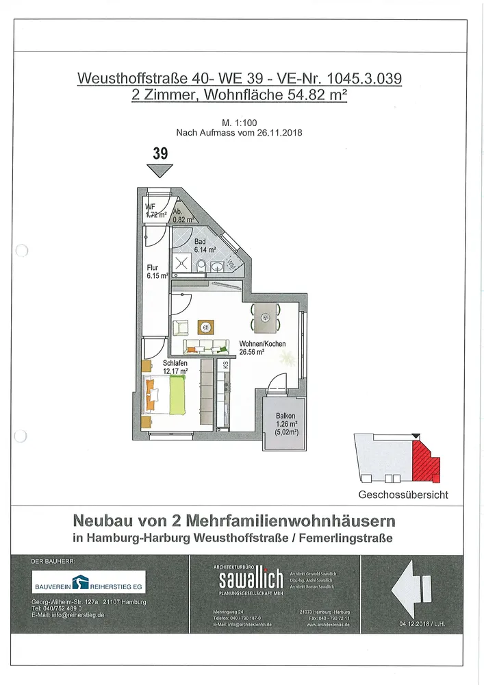 2 room apartment with 55 m² in Hamburg – Photo 2