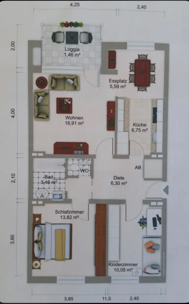 3 Zimmer Wohnung mit 77 m² in Düsseldorf – Bild 8
