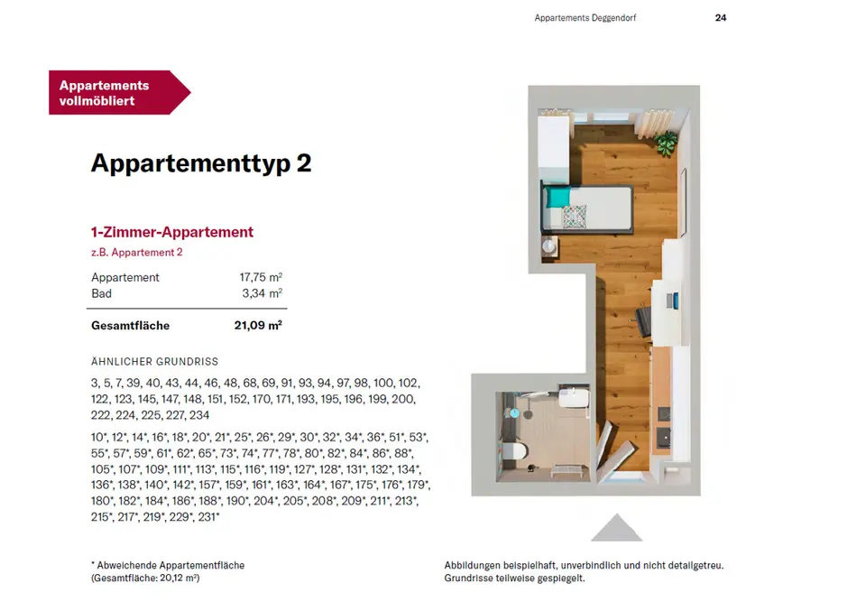 Studio mit 20 m² in Deggendorf – Bild 2