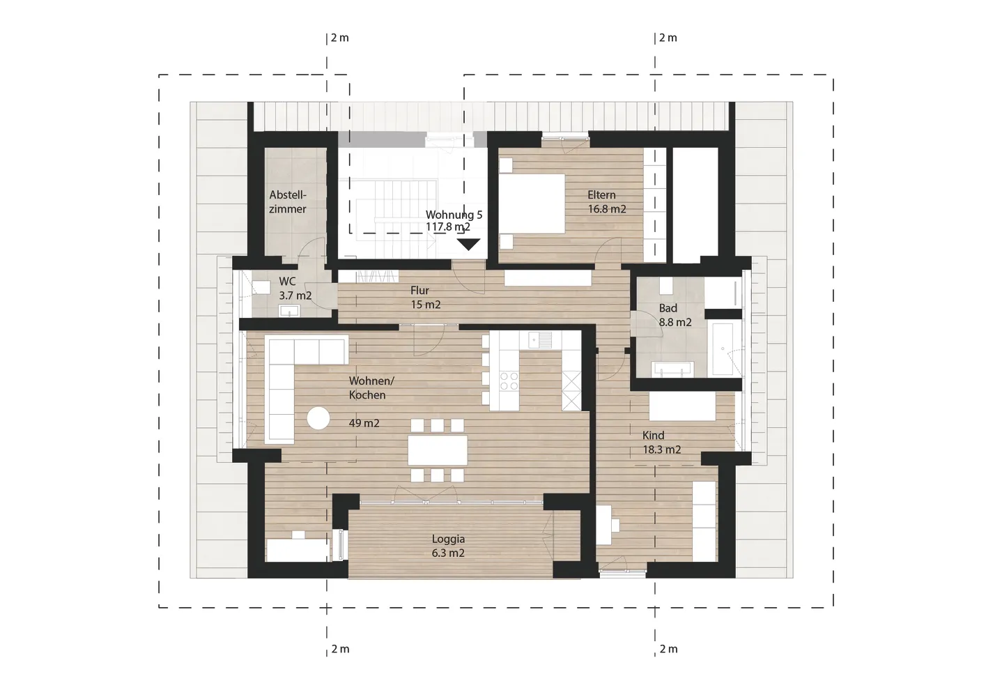 3 Zimmer Wohnung mit 117 m² in München – Bild 8