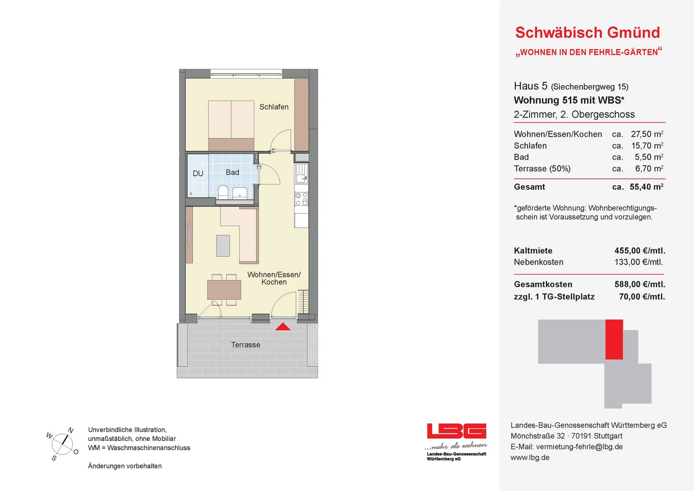 2 Zimmer Wohnung mit 55 m² in Schwäbisch Gmünd – Bild 2