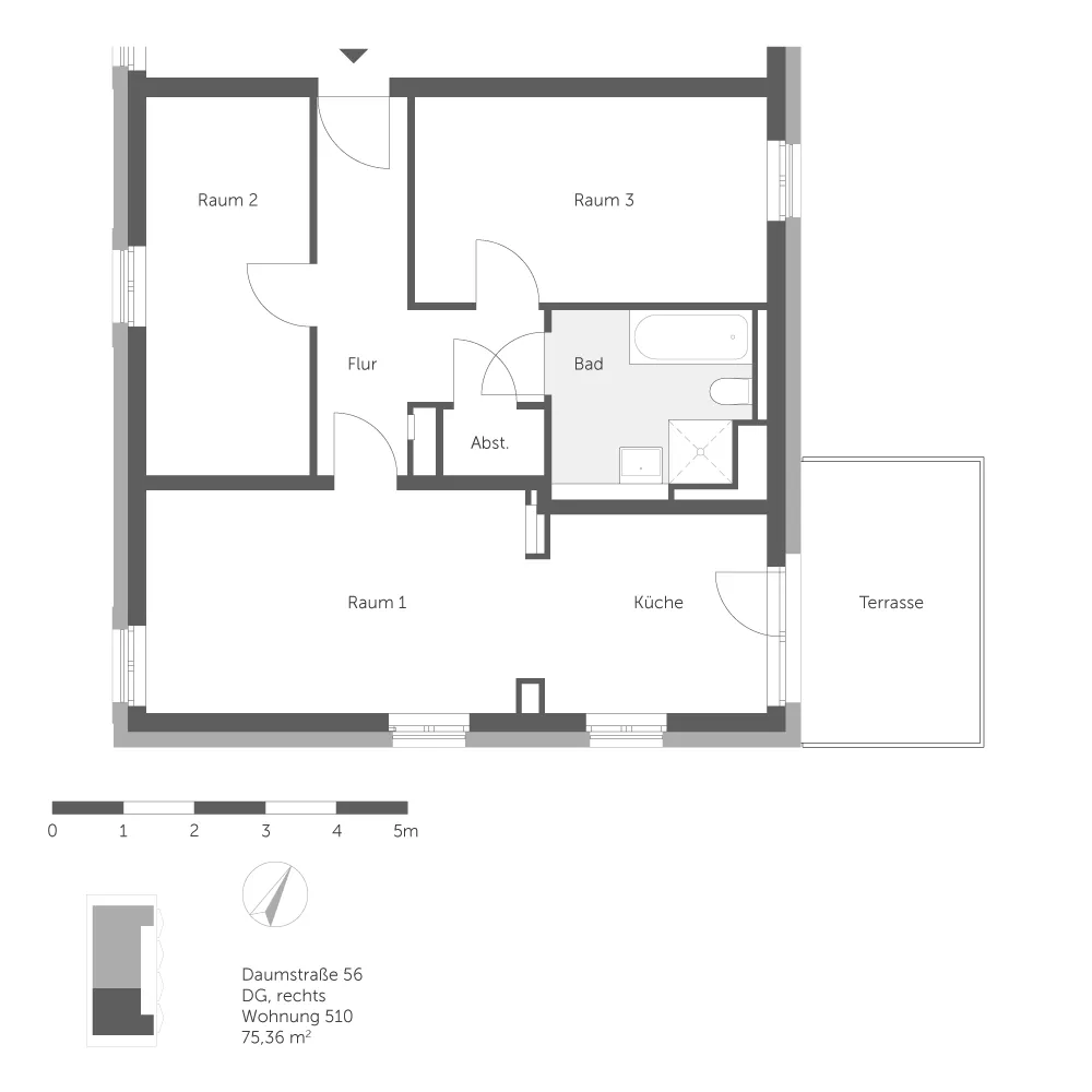 3 Zimmer Wohnung mit 75 m² in Berlin – Bild 3