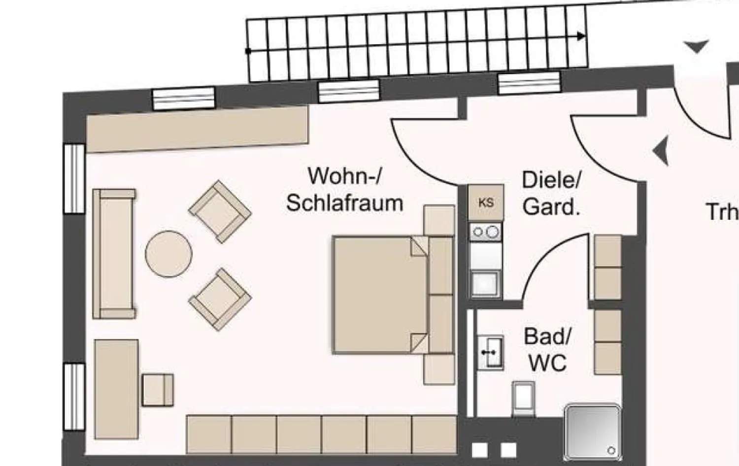 1 Zimmer Wohnung mit 40 m² in Bayreuth – Bild 1