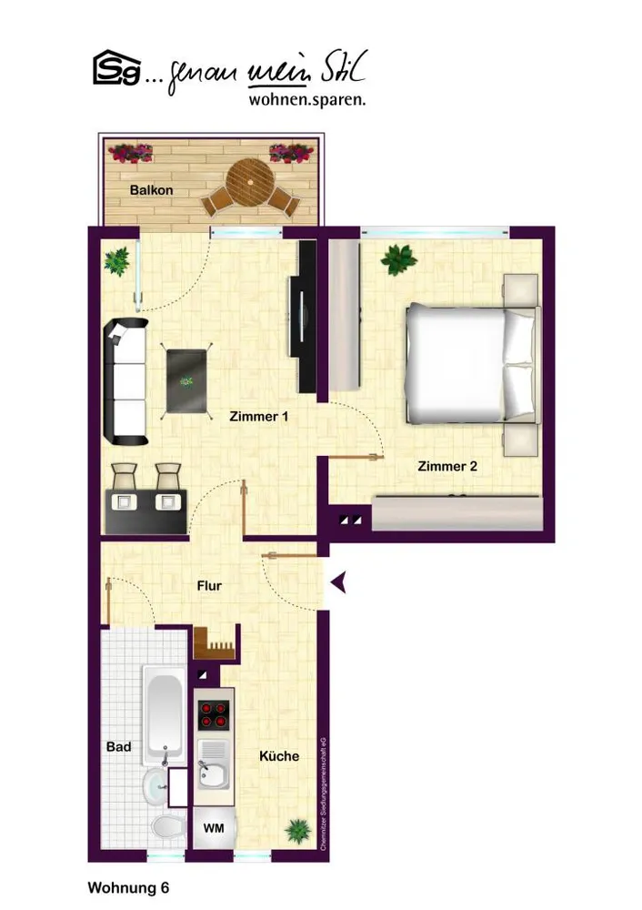 2 room apartment with 48 m² in Chemnitz – Photo 9