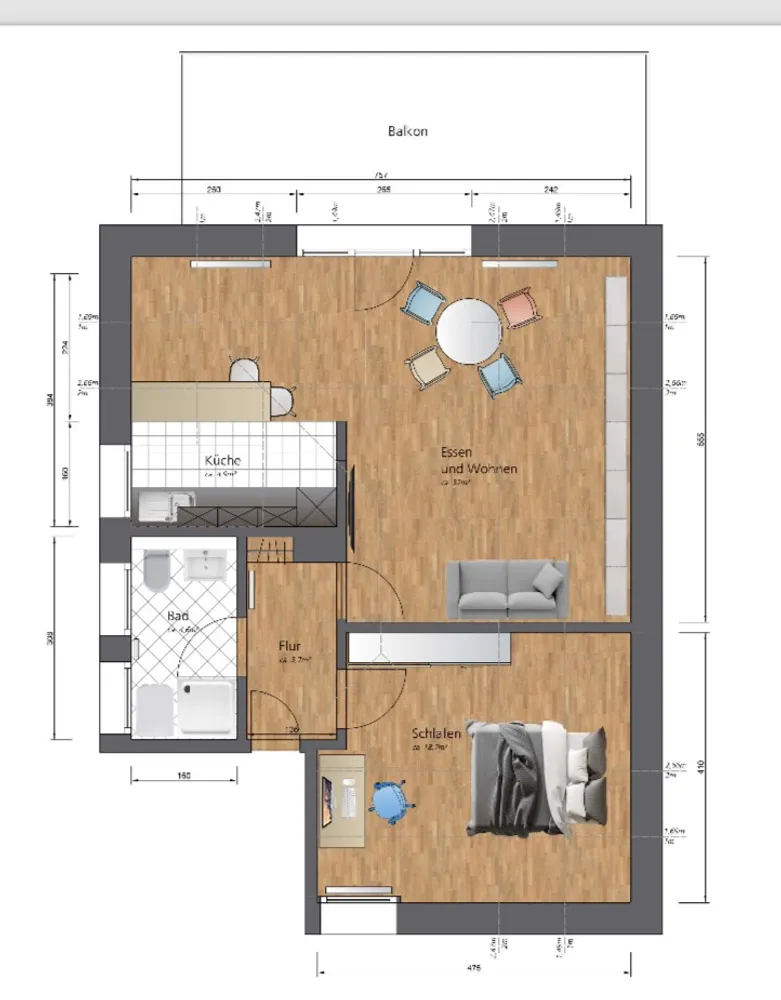 2 Zimmer Wohnung mit 71 m² in Münster – Bild 3
