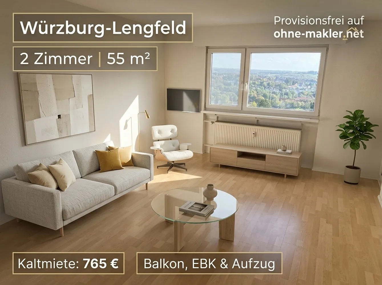 2 Zimmer Wohnung mit 55 m² in Würzburg – Bild 1