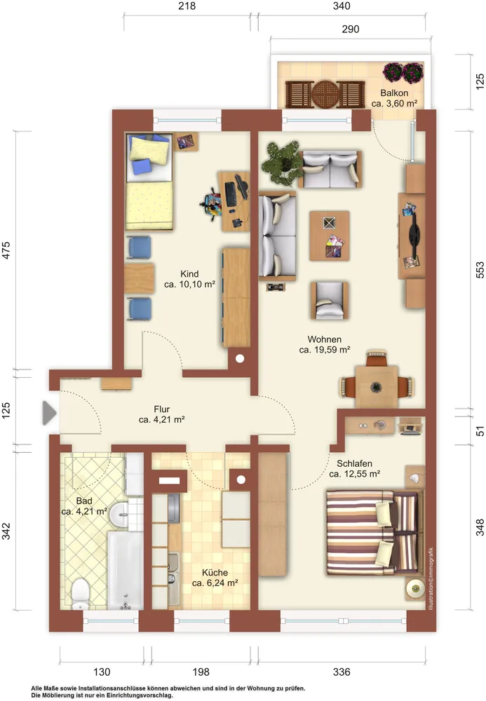3 Zimmer Wohnung mit 59 m² in Löbau – Bild 5