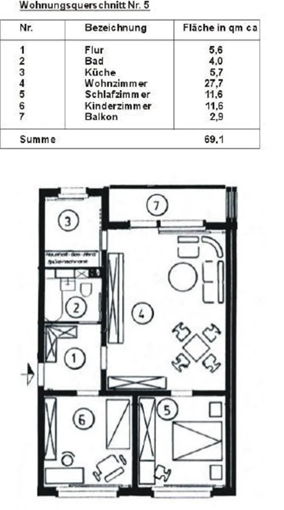 3 Zimmer Wohnung mit 69 m² in Schwarzenberg – Bild 3