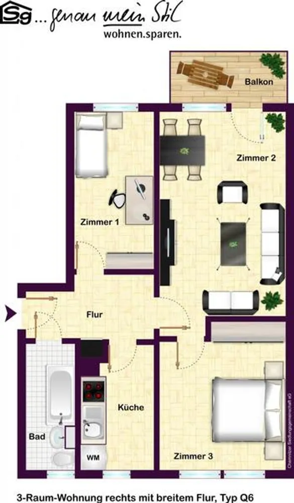3 Zimmer Wohnung mit 58 m² in Chemnitz – Bild 9