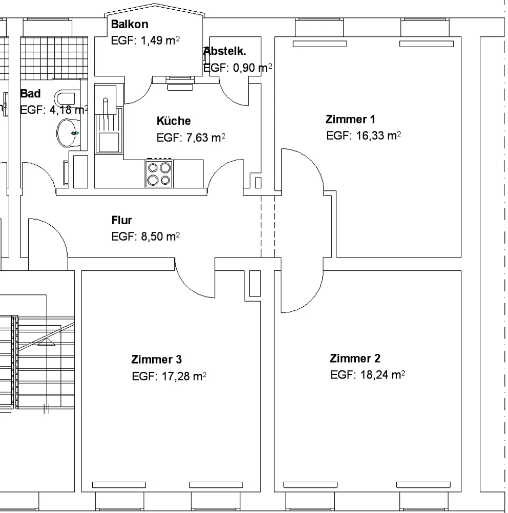 3 Zimmer Wohnung mit 74 m² in Kassel – Bild 2