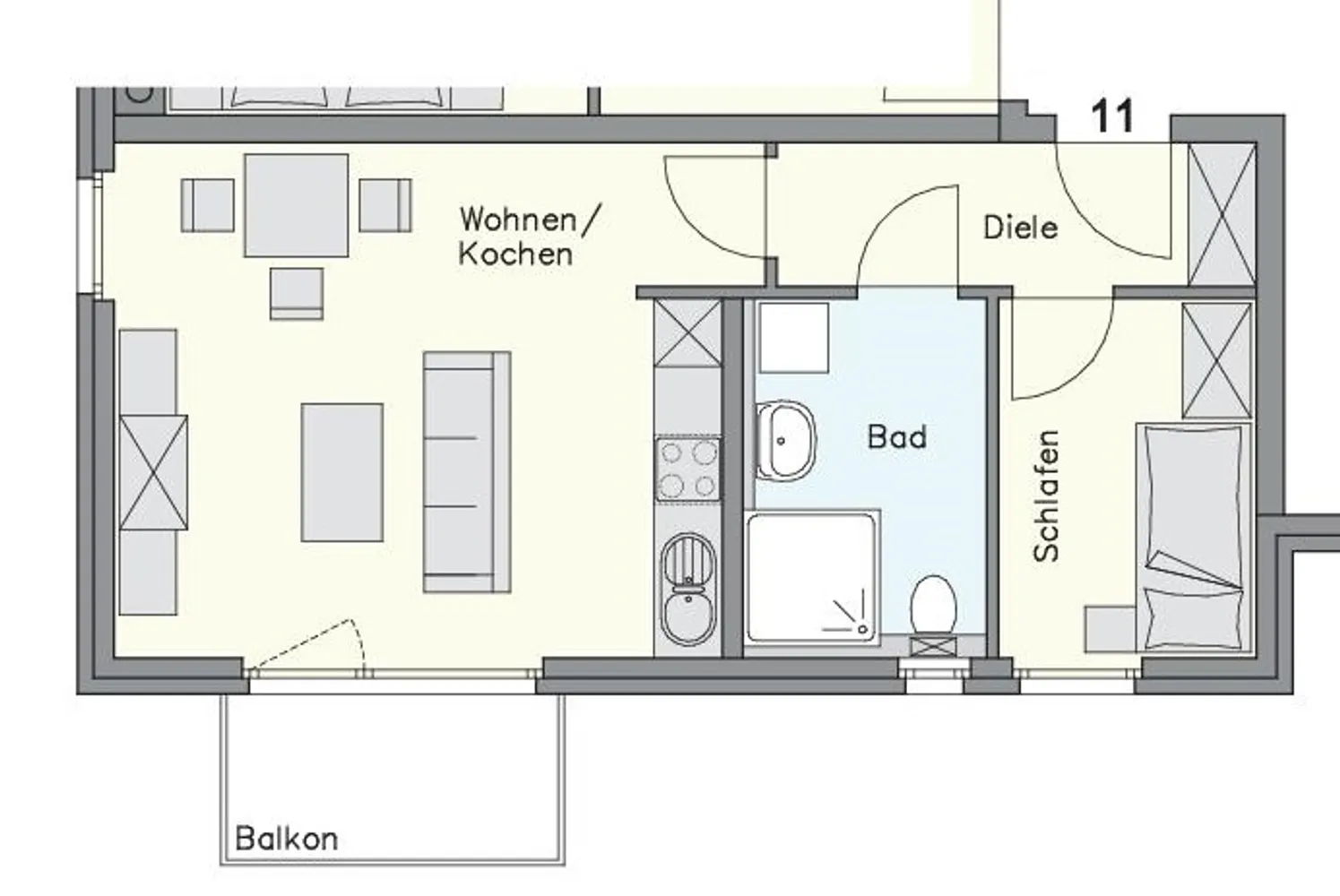 2 Zimmer Wohnung mit 45 m² in Düsseldorf – Bild 11