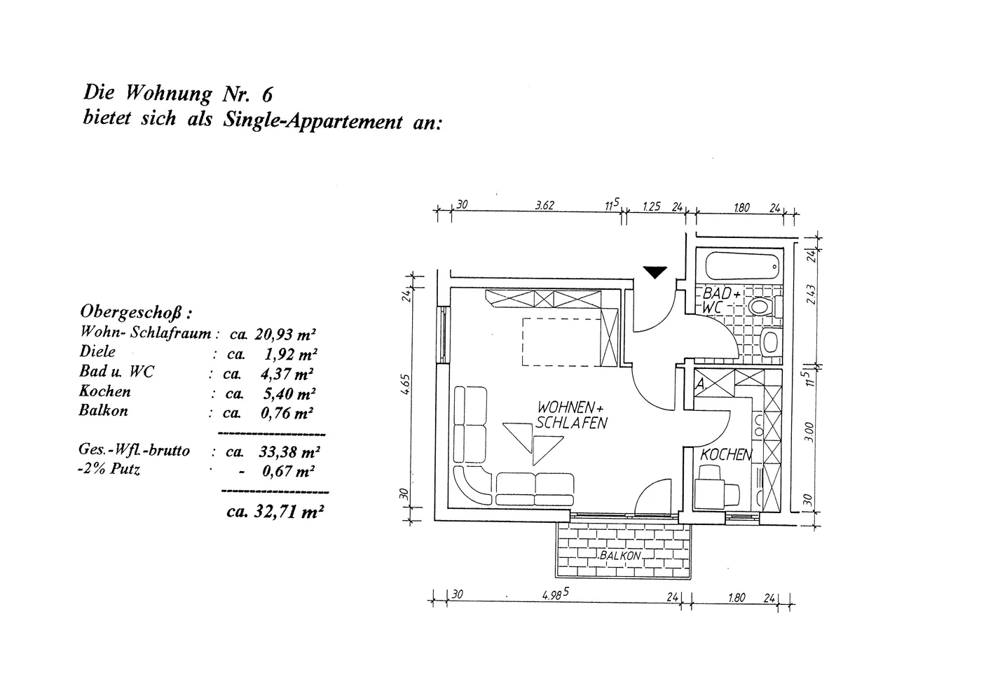 1 room apartment with 32 m² in Mülheim an der Ruhr – Photo 2
