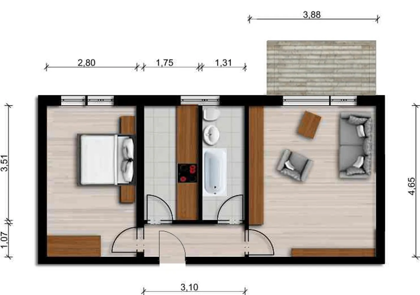 2 Zimmer Wohnung mit 47 m² in Hoyerswerda – Bild 2