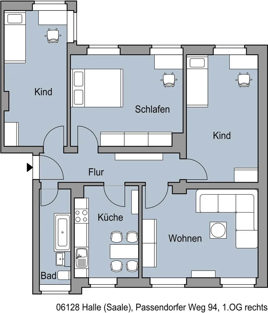 4 Zimmer Wohnung mit 94 m² in Halle (Saale) – Bild 1