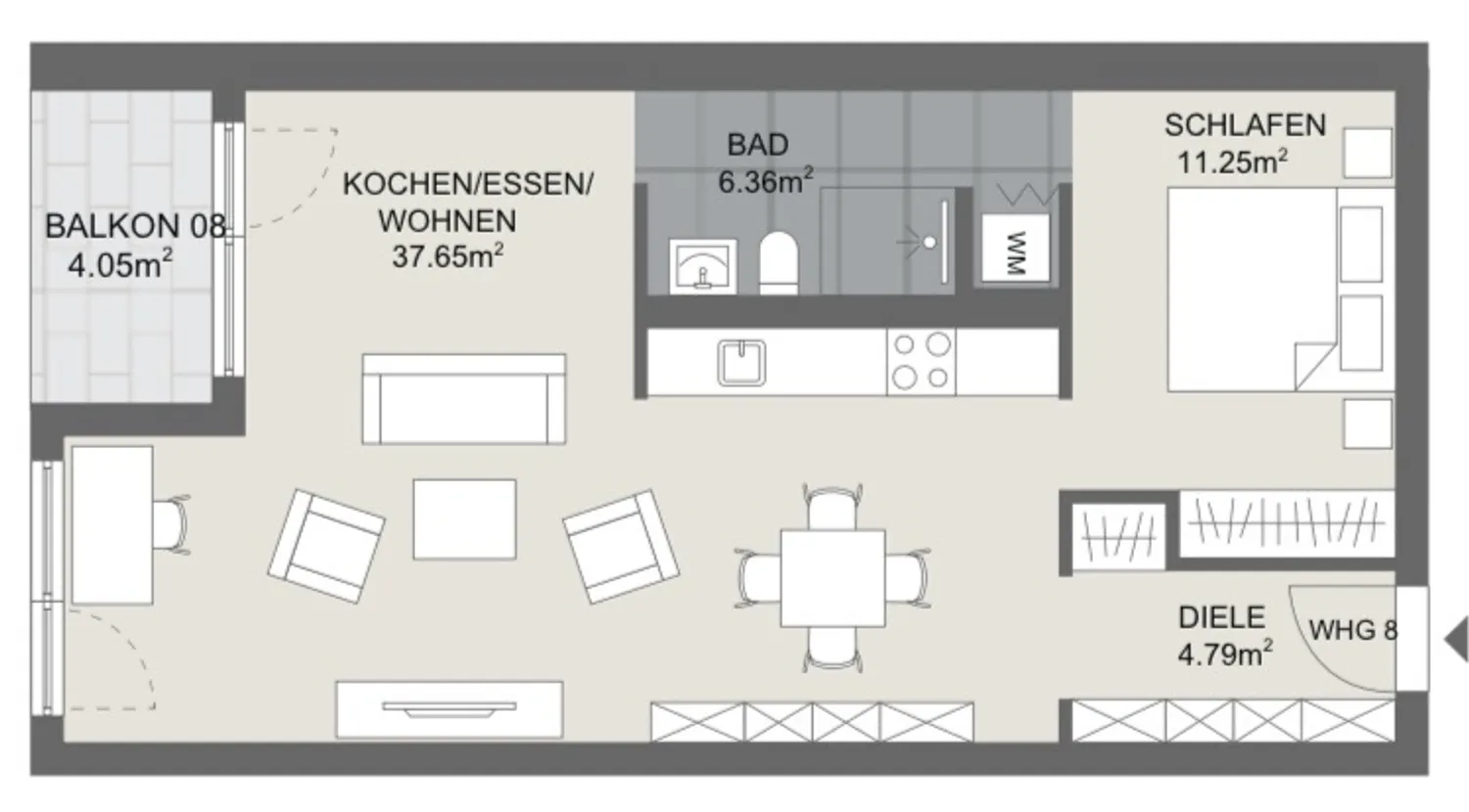 2 Zimmer Wohnung mit 62 m² in Mosbach – Bild 3