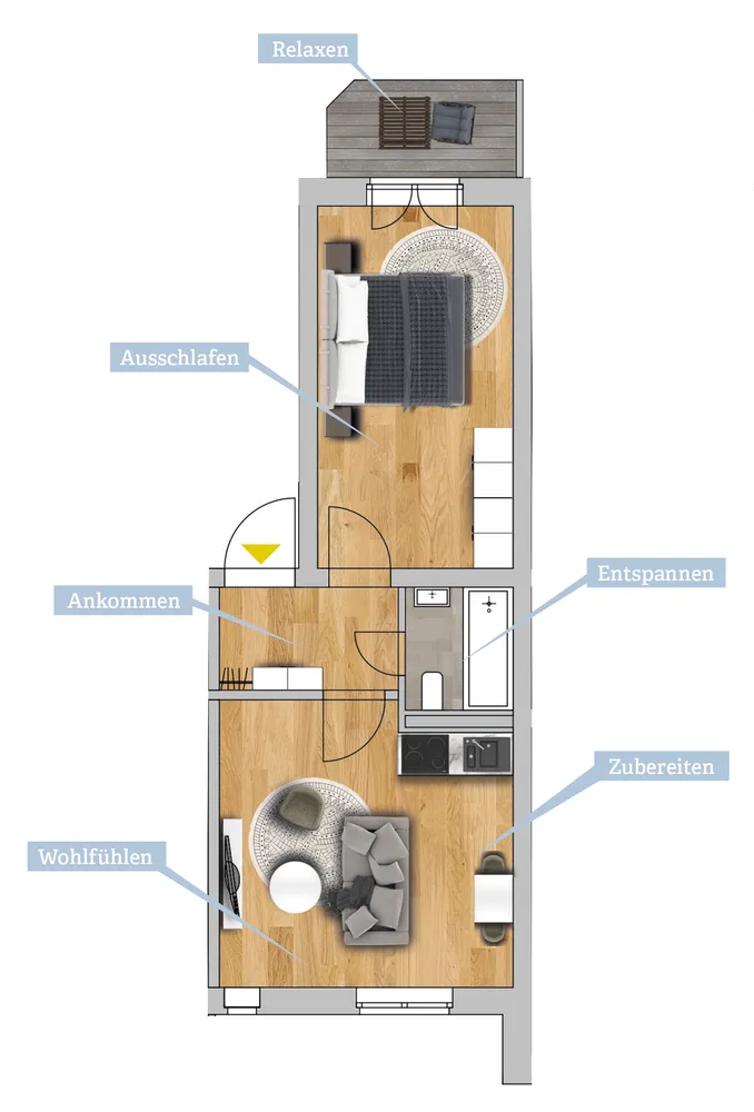2 Zimmer Wohnung mit 41 m² in Chemnitz – Bild 3