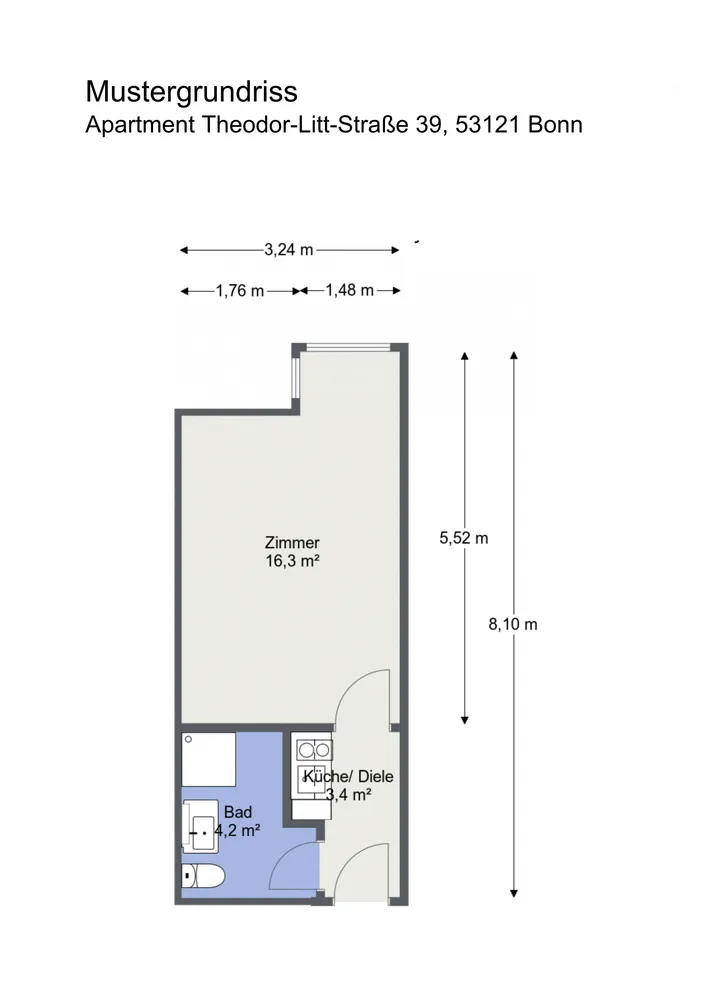 1 Zimmer Wohnung mit 22 m² in Bonn – Bild 5