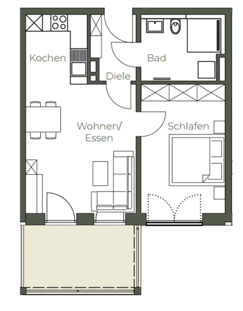 2 room apartment with 52 m² in Regensburg – Photo 2